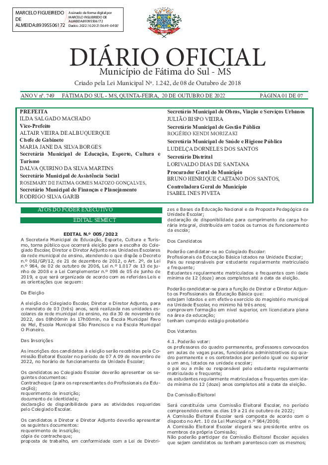 Diário Oficial - Edição nº 749