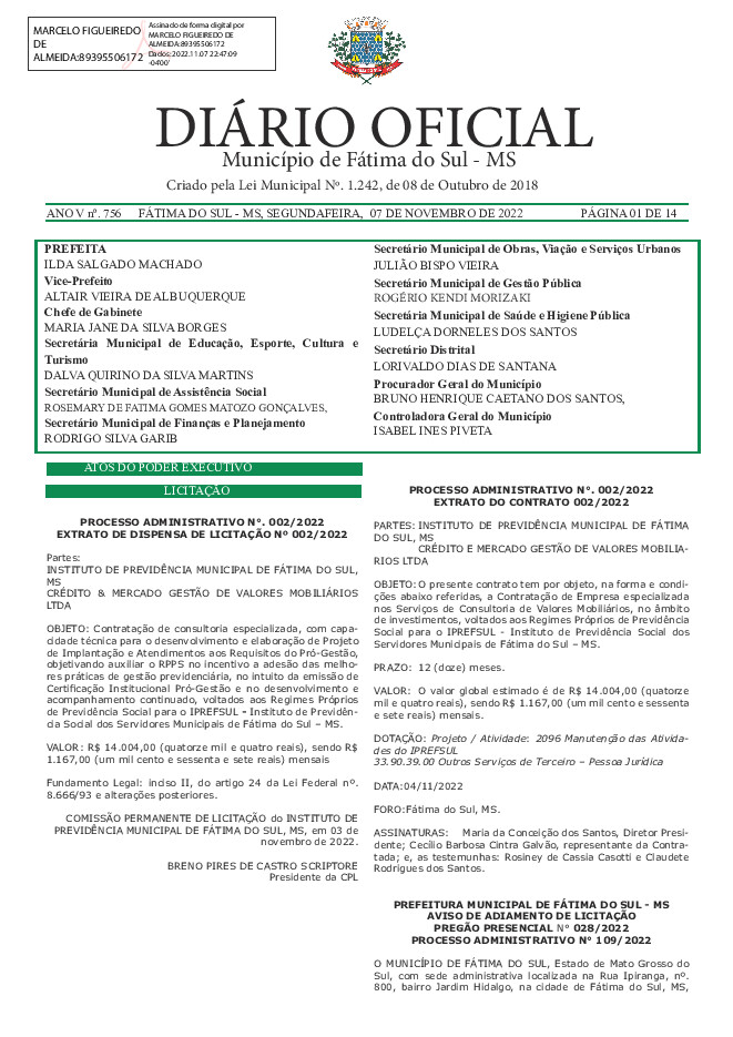 Diário Oficial - Edição nº 756