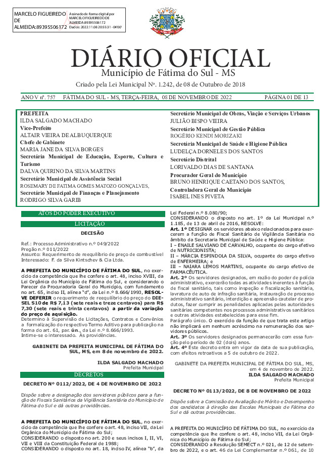 Diário Oficial - Edição nº 757