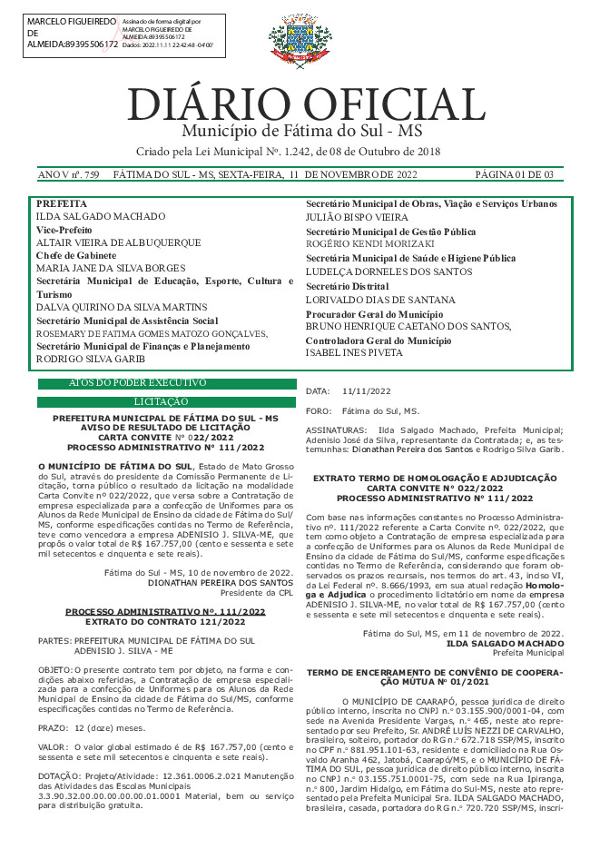 Diário Oficial - Edição nº 759