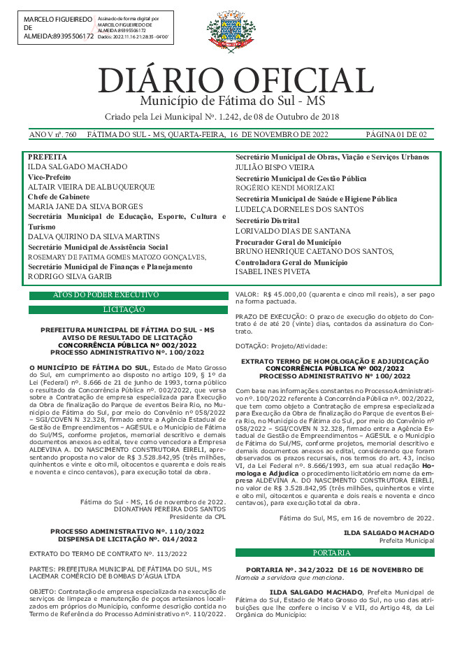 Diário Oficial - Edição nº 760