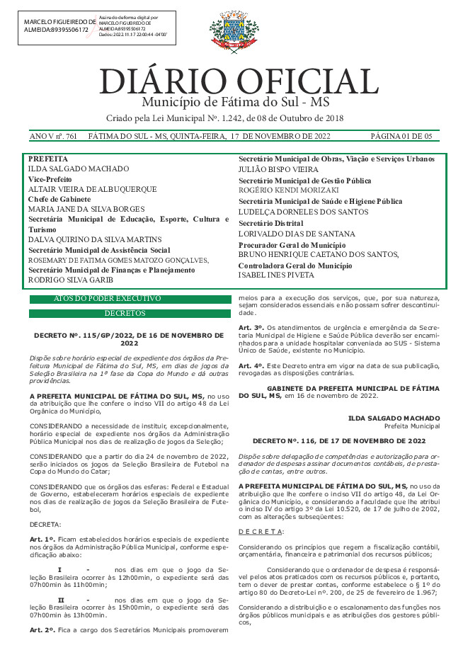 Diário Oficial - Edição nº 761