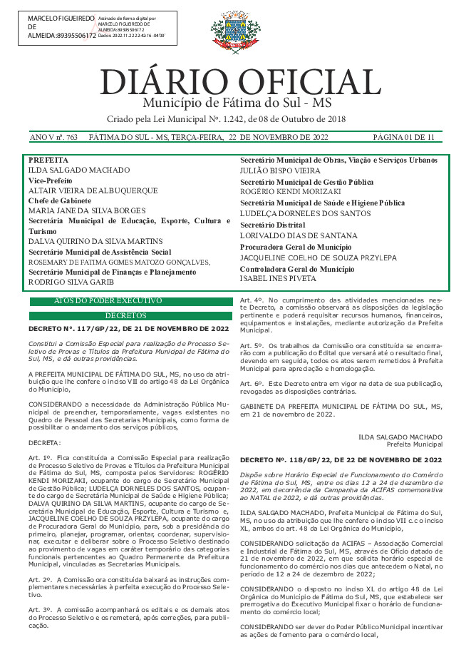 Diário Oficial - Edição nº 763