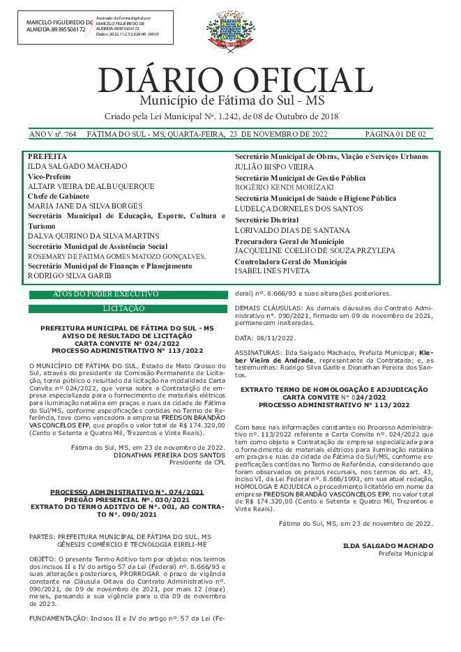 Diário Oficial - Edição nº 764