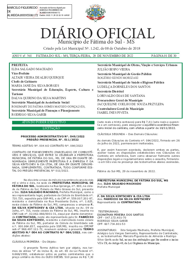 Diário Oficial - Edição nº 768