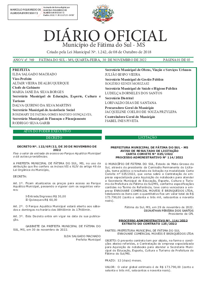 Diário Oficial - Edição nº 769