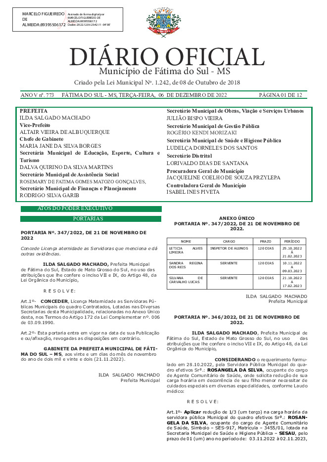 Diário Oficial - Edição nº 773