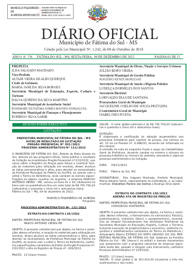 Diário Oficial - Edição nº 776