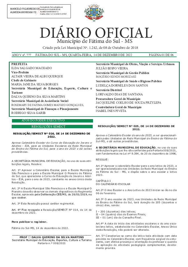 Diário Oficial - Edição nº 777