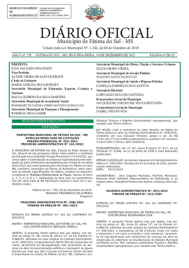 Diário Oficial - Edição nº 779