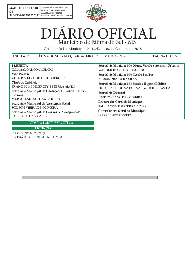 Diário Oficial - Edição nº 78