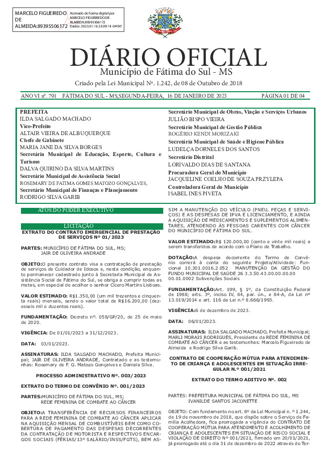 Diário Oficial - Edição nº 791