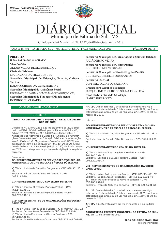 Diário Oficial - Edição nº 792