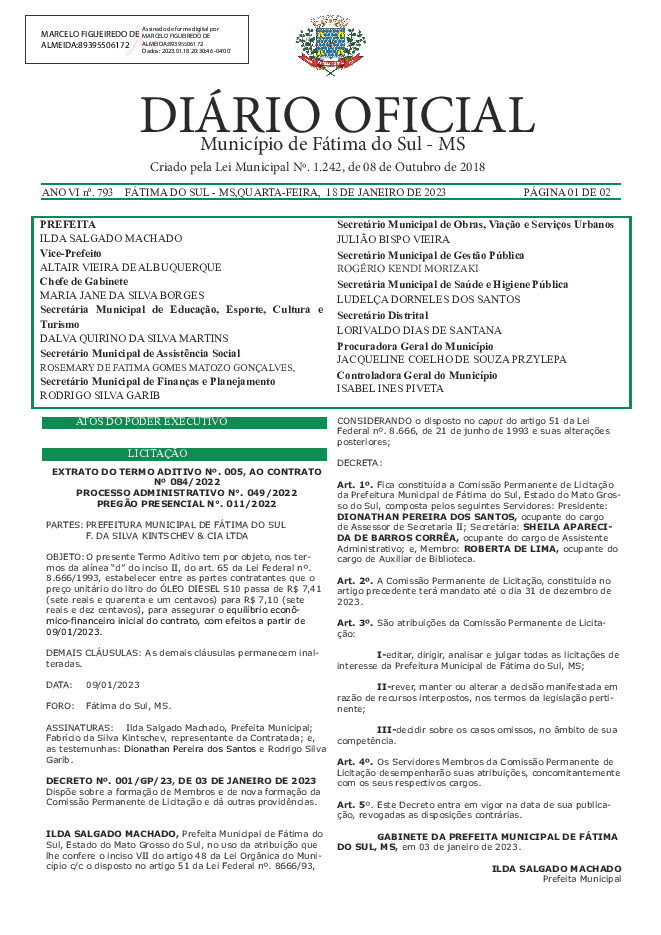 Diário Oficial - Edição nº 793