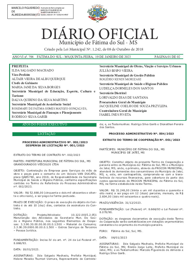 Diário Oficial - Edição nº 794