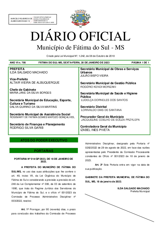 Diário Oficial - Edição nº 795