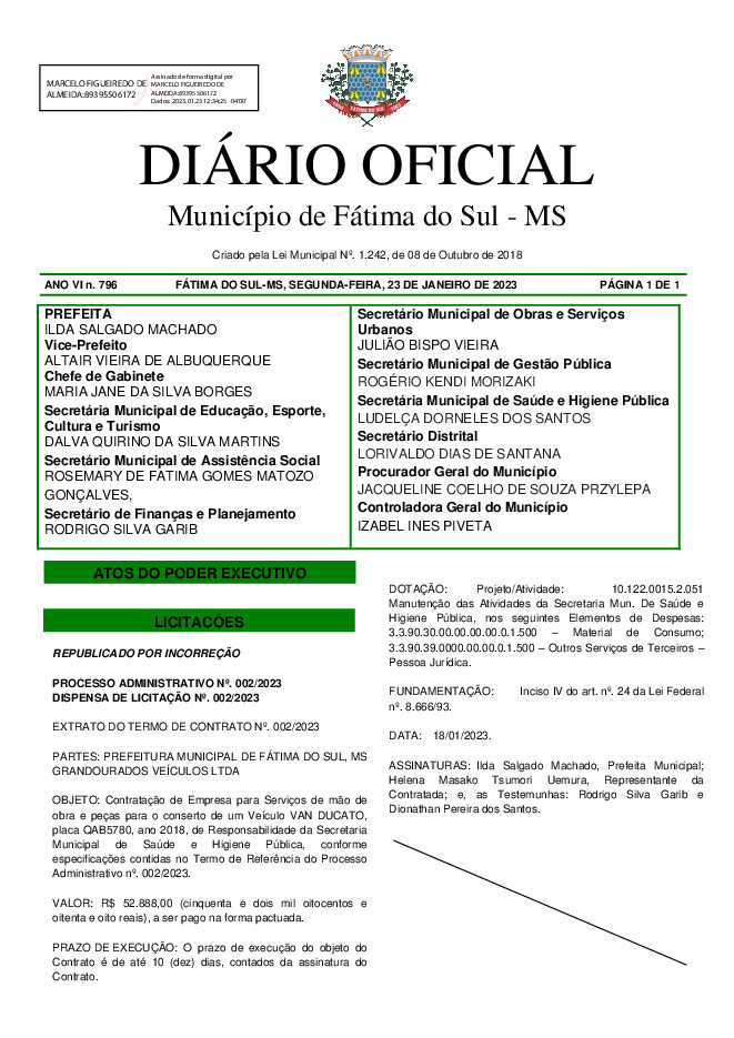 Diário Oficial - Edição nº 796