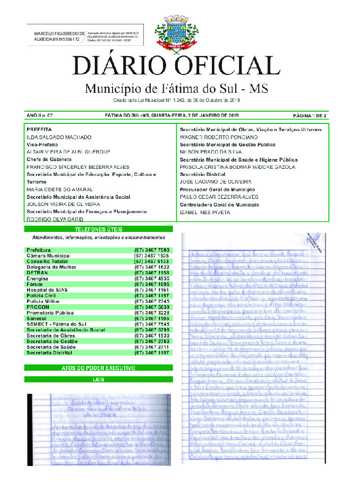 Diário Oficial - Edição nº 7