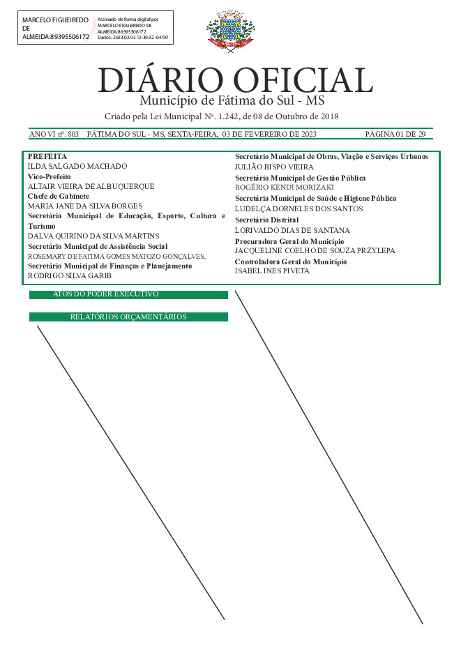 Diário Oficial - Edição nº 803