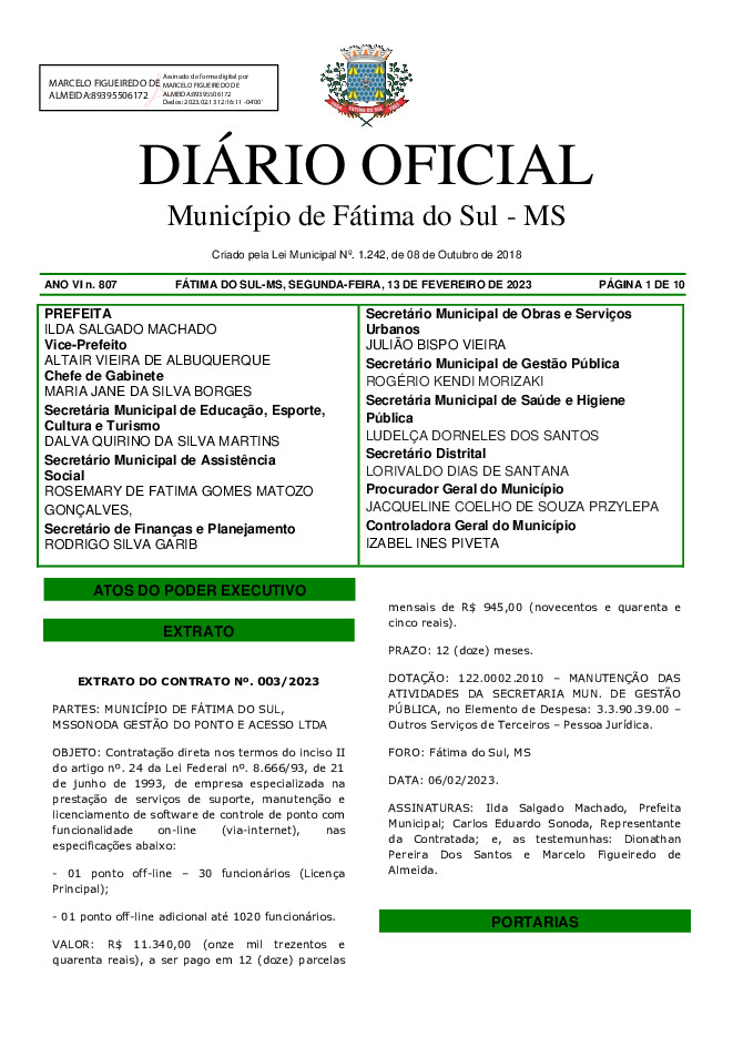 Diário Oficial - Edição nº 807