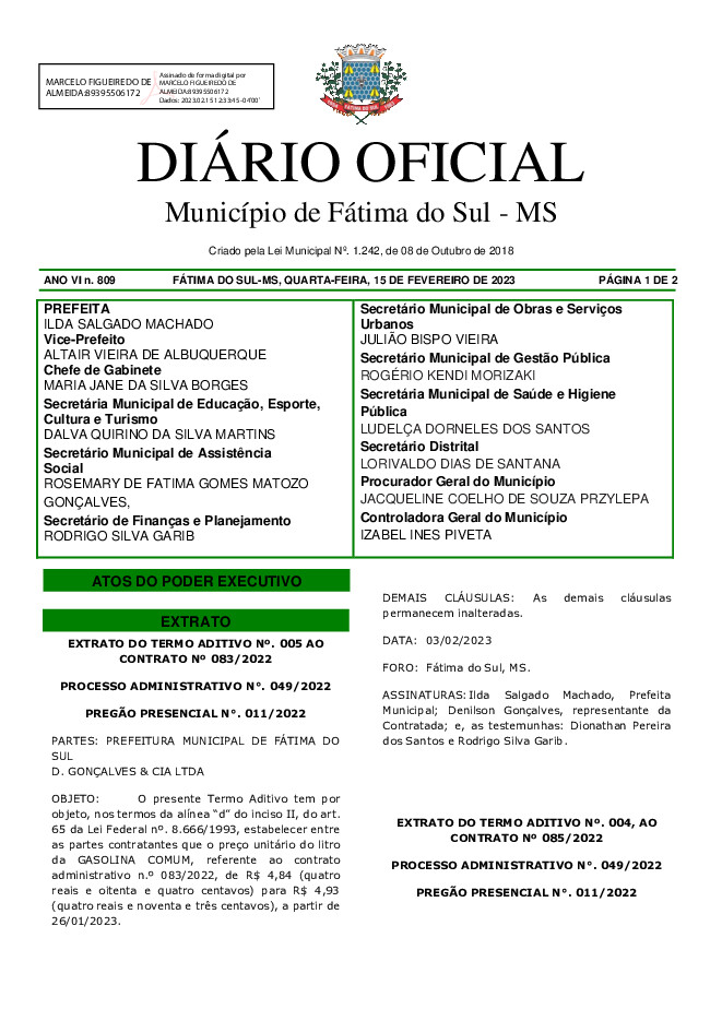 Diário Oficial - Edição nº 809