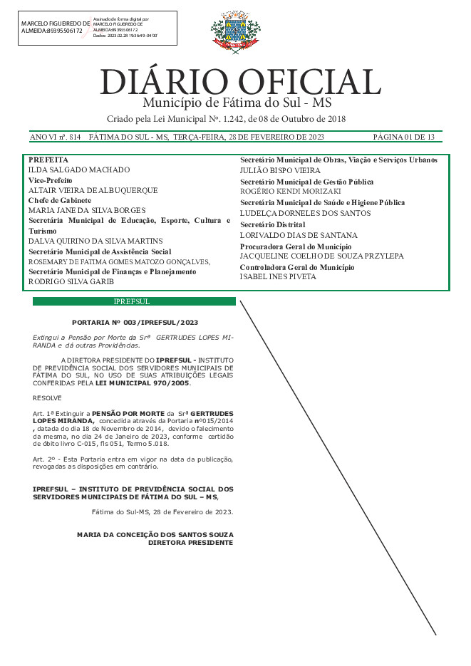 Diário Oficial - Edição nº 814