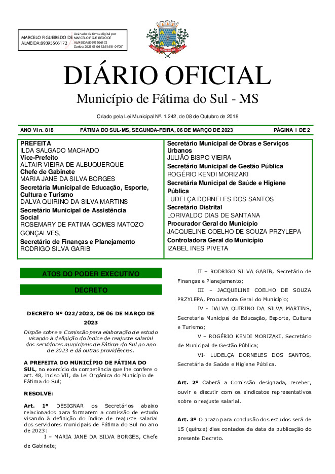 Diário Oficial - Edição nº 818