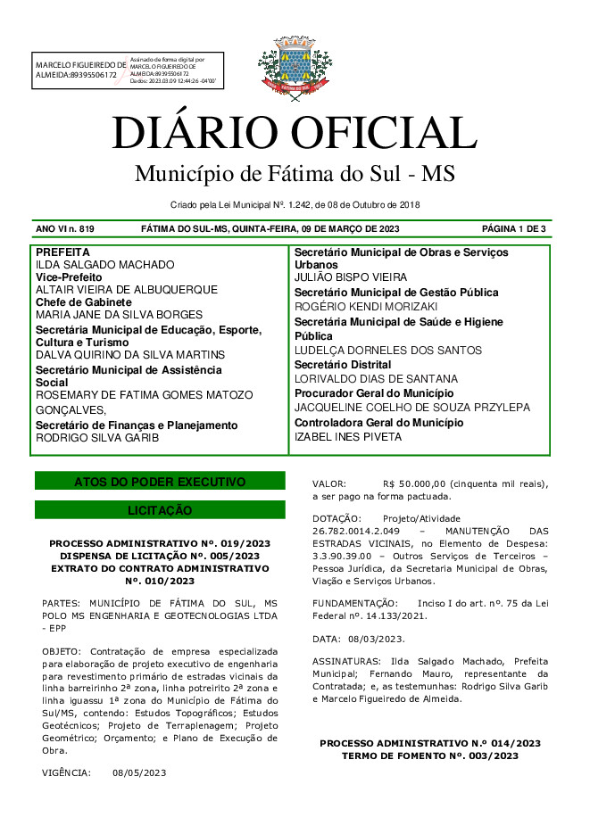 Diário Oficial - Edição nº 819