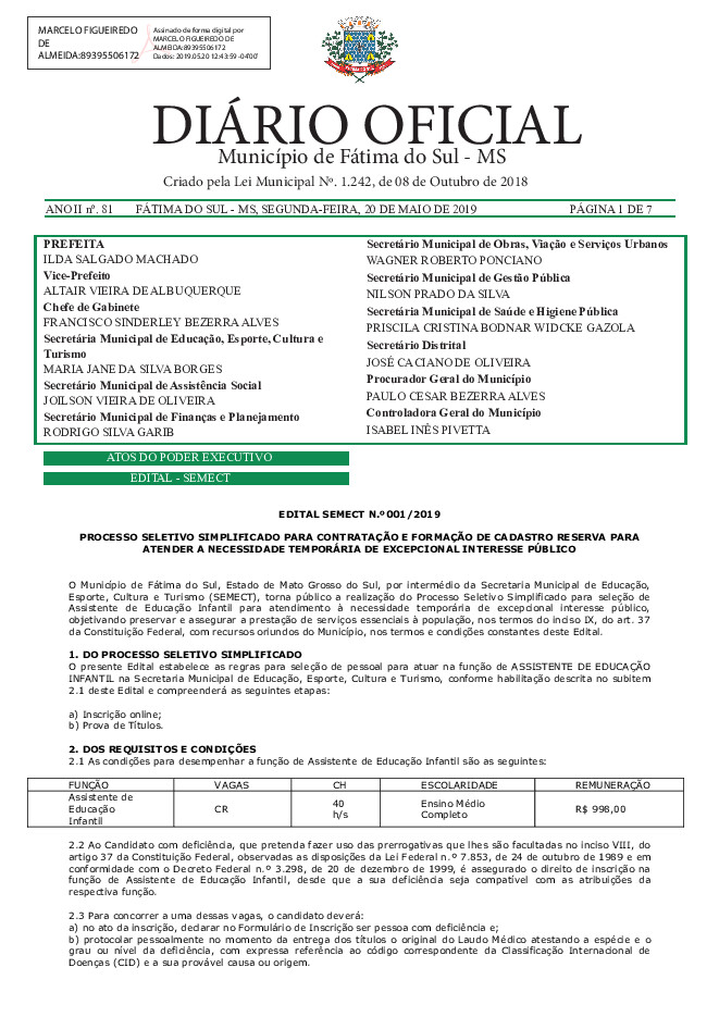 Diário Oficial - Edição nº 81