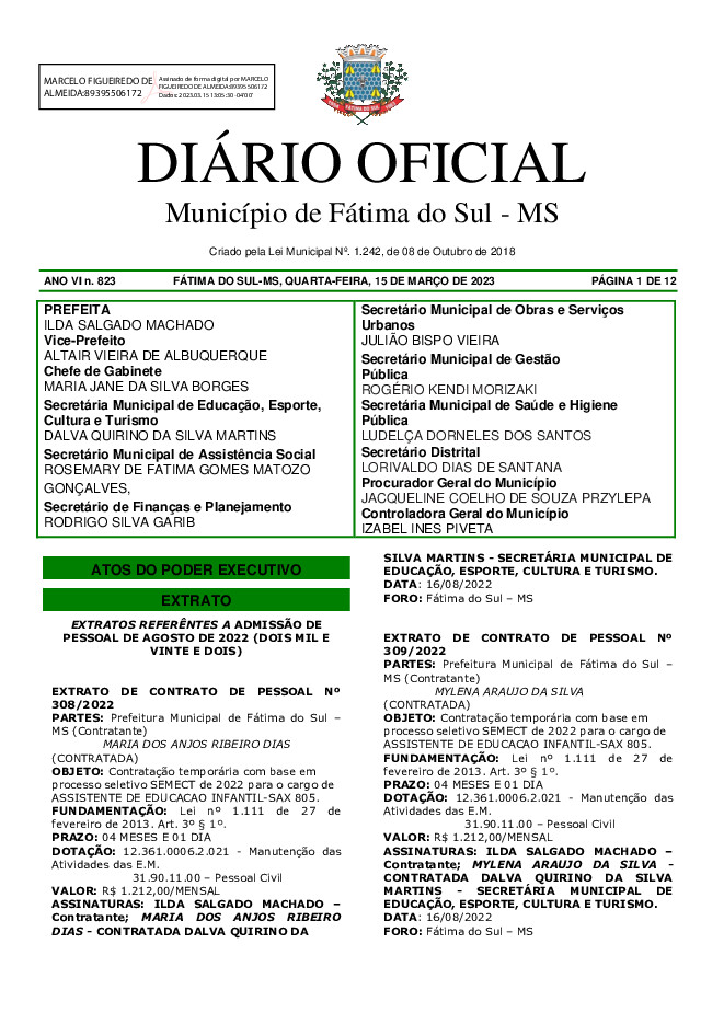 Diário Oficial - Edição nº 823