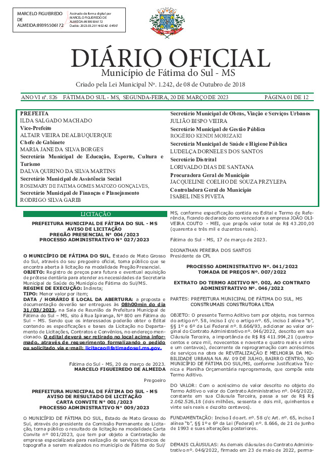 Diário Oficial - Edição nº 826