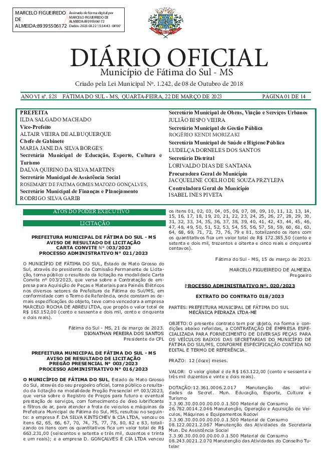 Diário Oficial - Edição nº 828