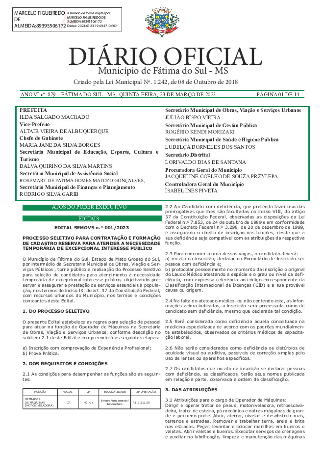 Diário Oficial - Edição nº 829