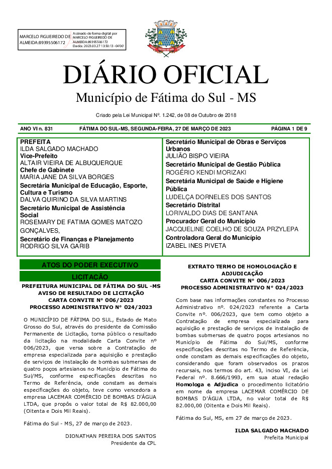 Diário Oficial - Edição nº 831