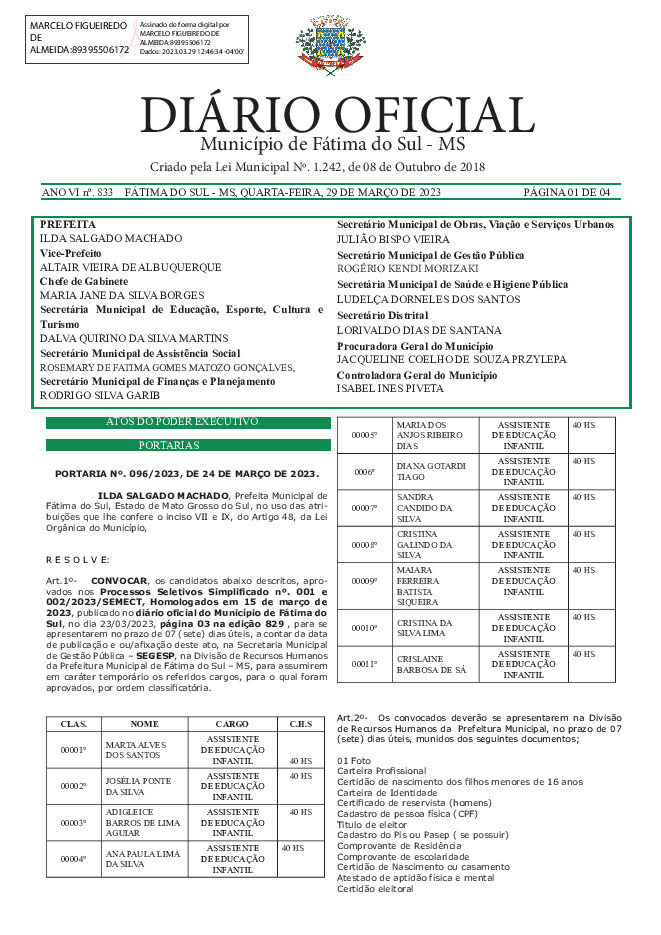 Diário Oficial - Edição nº 833