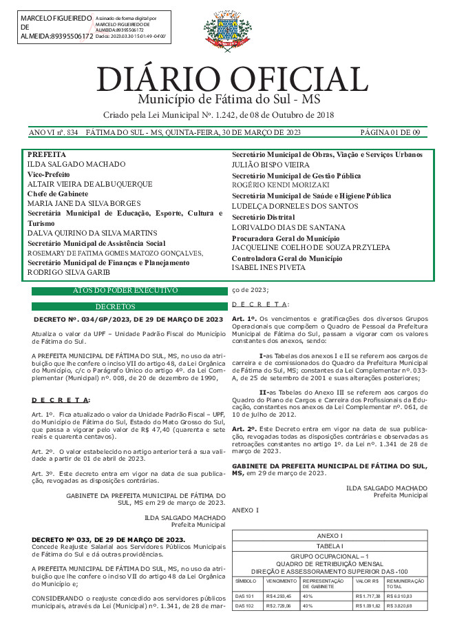 Diário Oficial - Edição nº 834