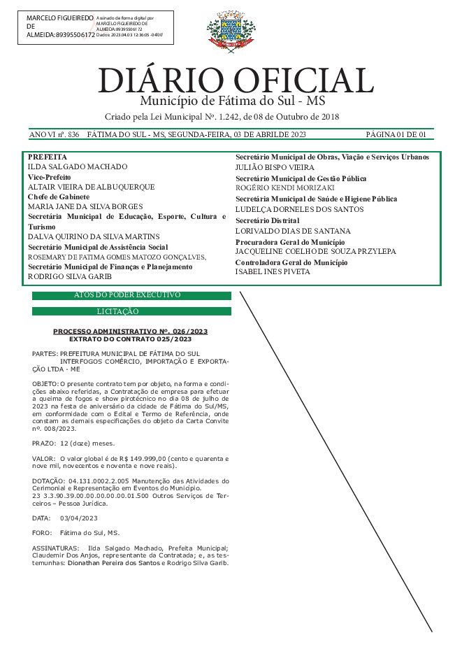 Diário Oficial - Edição nº 836