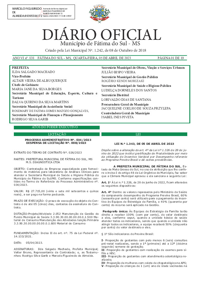 Diário Oficial - Edição nº 838