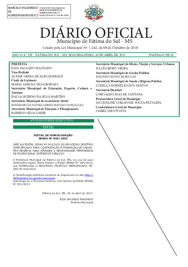 Diário Oficial - Edição nº 839