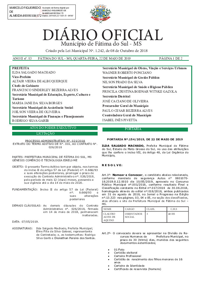 Diário Oficial - Edição nº 83