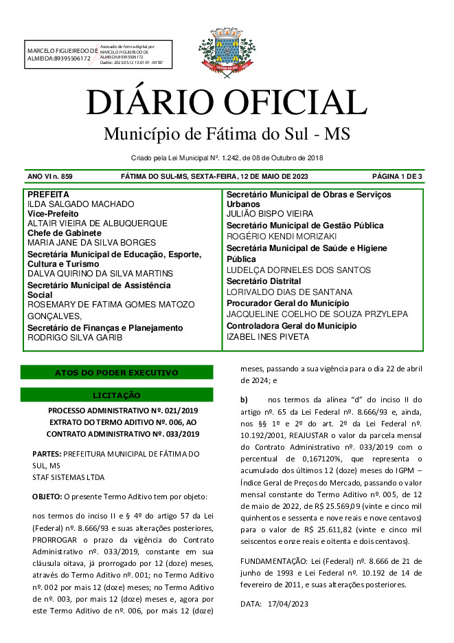 Diário Oficial - Edição nº 859