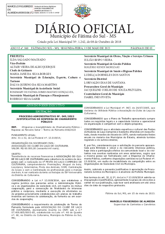 Diário Oficial - Edição nº 860