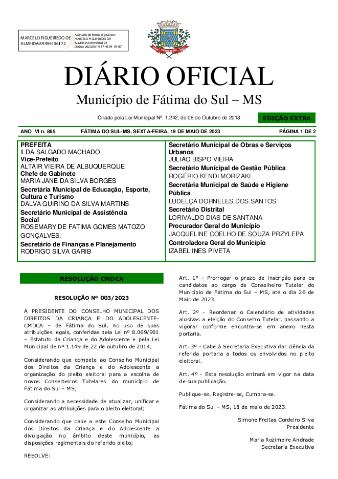 Diário Oficial - Edição nº 865