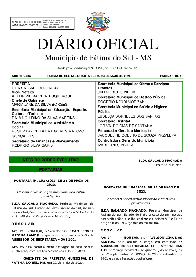 Diário Oficial - Edição nº 867