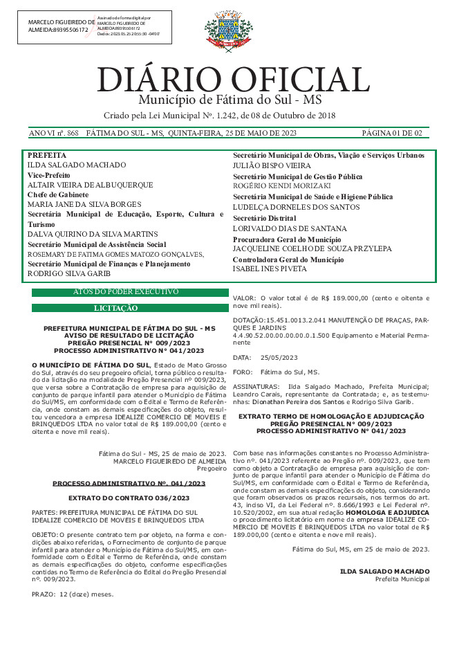 Diário Oficial - Edição nº 868