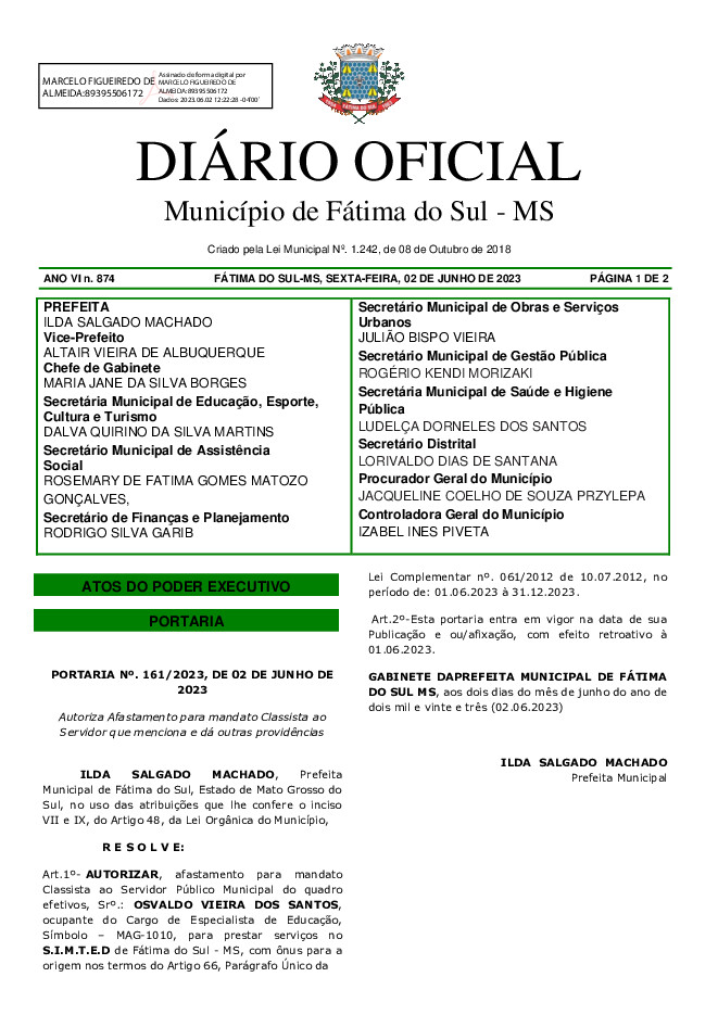 Diário Oficial - Edição nº 874