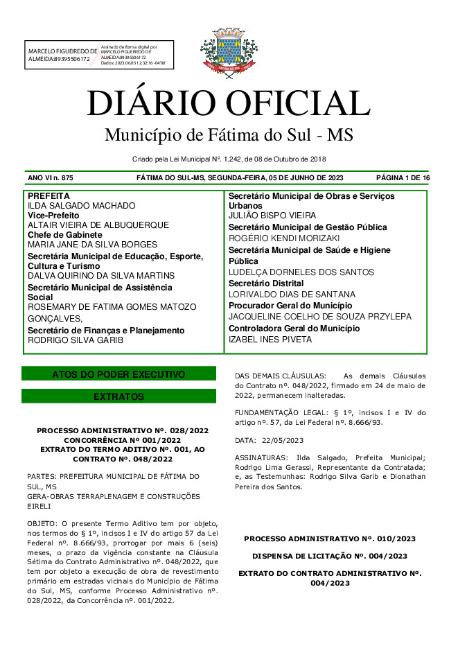 Diário Oficial - Edição nº 875