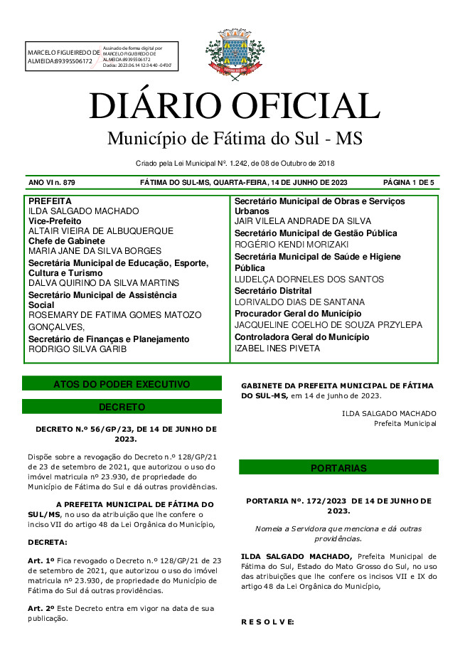 Diário Oficial - Edição nº 879