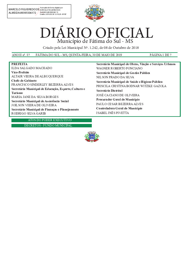 Diário Oficial - Edição nº 87