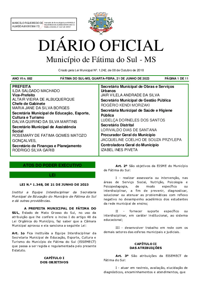 Diário Oficial - Edição nº 882